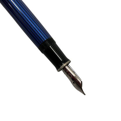 美品◆ペリカン 万年筆 スーベレーン ペン先14C-585 M405 ブルー縞 Pelikan【AFI15】