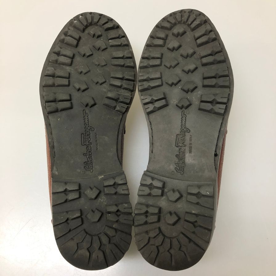 フェラガモ ビットローファー グレインレザー ガンチーニ金具 メンズ サイズ6EE ブラウン Ferragamo 約24.5cm【AFC47】