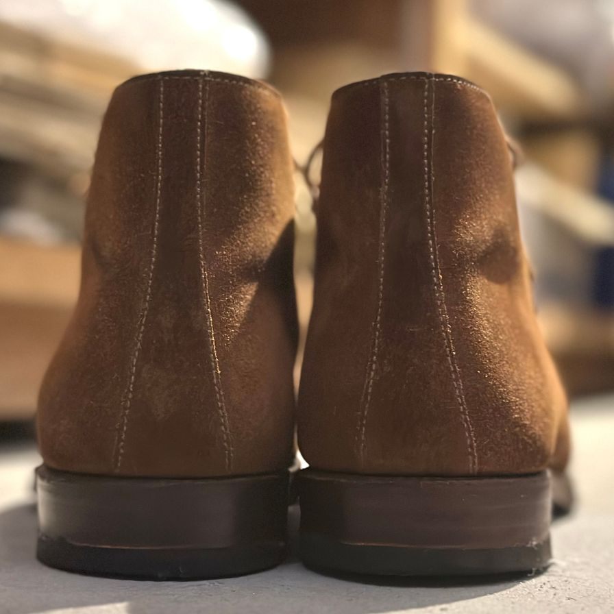 クロケット&ジョーンズ チャッカブーツ チャートシー スエード ライトブラウン メンズ サイズUK7E CROCKETT&JONES CHERTSEY ブーツ 約25.5cm【LA】【中古】