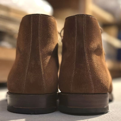 クロケット&ジョーンズ チャッカブーツ チャートシー スエード ライトブラウン メンズ サイズUK7E CROCKETT&JONES CHERTSEY ブーツ 約25.5cm【LA】【中古】