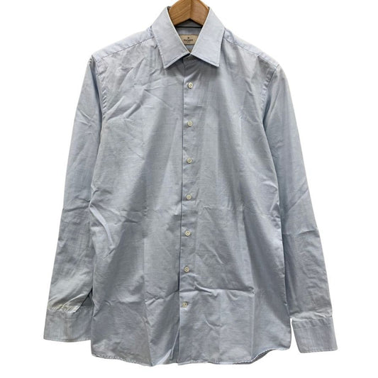 美品◆ハケット メイフェア シャツ J-FIT コットン サイズL メンズ ブルー HACKETT MAYFAIR 【AFB39】
