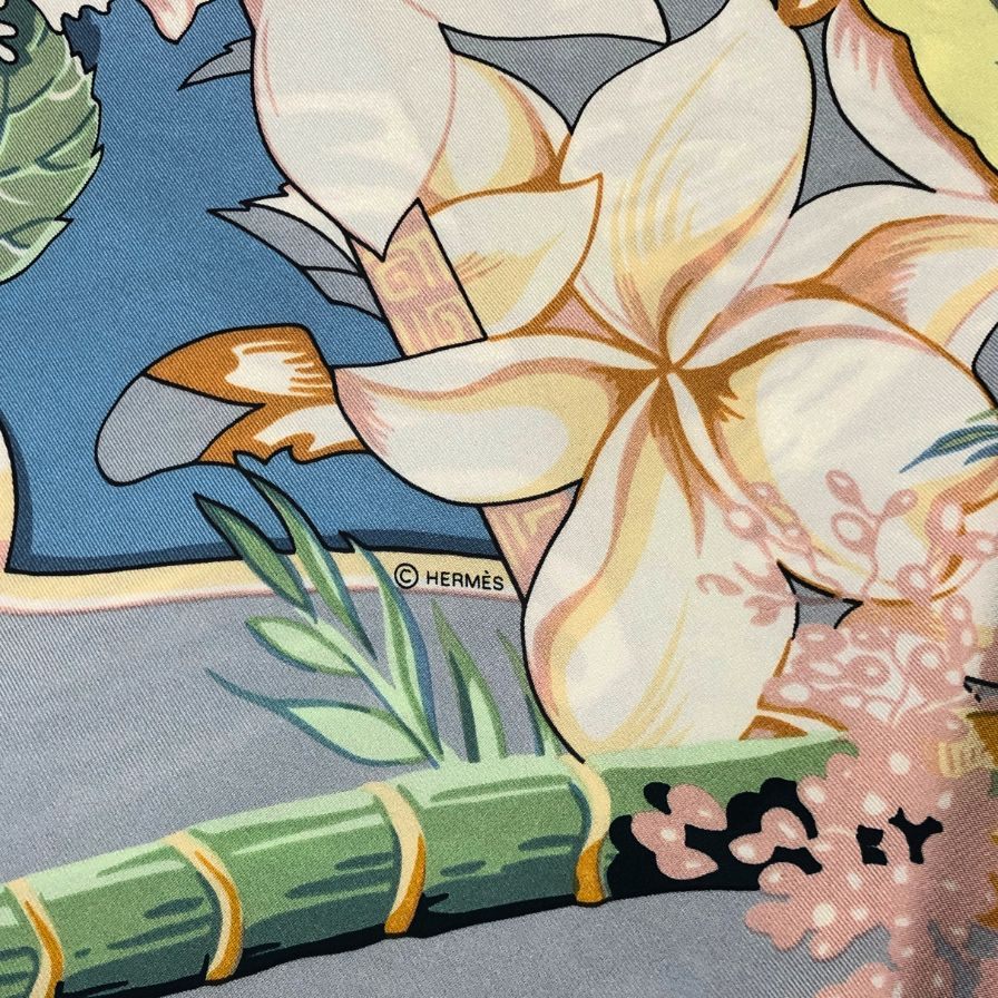 エルメス スカーフ レクタングル ALOHA アロハ 総柄 シルク レディース HERMES【AFI20】
