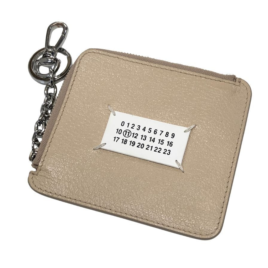メゾンマルジェラ コンパクトウォレット コインケース 4ステッチ カーフレザー グレージュ ユニセックス Maison Margiela【AFI5】【中古】