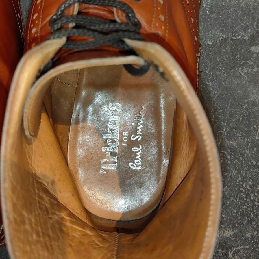 トリッカーズ ポールスミス別注 カントリーブーツ ウイングチップ マロン サイズUK9 メンズ Tricker’s ブーツ 約27.5cm【LA】【中古】