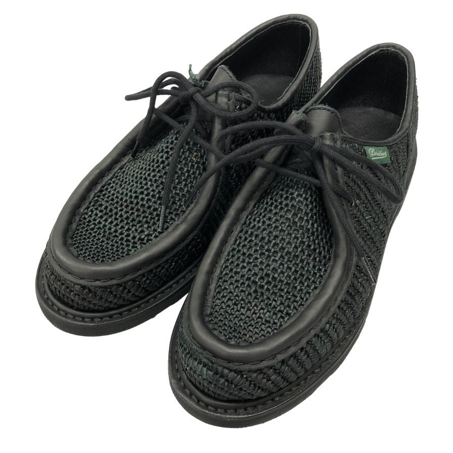 パラブーツ レザーシューズ ミカエル チロリアン ラフィア ブラック サイズ5.5 PARABOOT MICHAEL ビジネスシューズ 約24.5cm【LA】【中古】