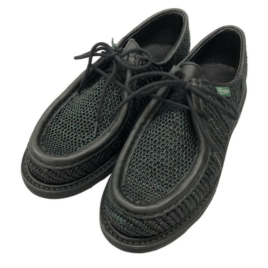 パラブーツ レザーシューズ ミカエル チロリアン ラフィア ブラック サイズ5.5 PARABOOT MICHAEL ビジネスシューズ 約24.5cm【LA】【中古】