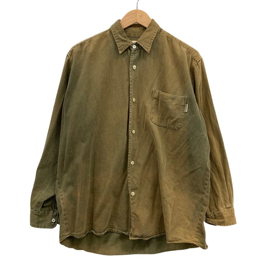 中古◆オールド ステューシー 長袖シャツ 90年代 90s ブラウン系 メンズ サイズL OLD STUSSY 【AFB25】