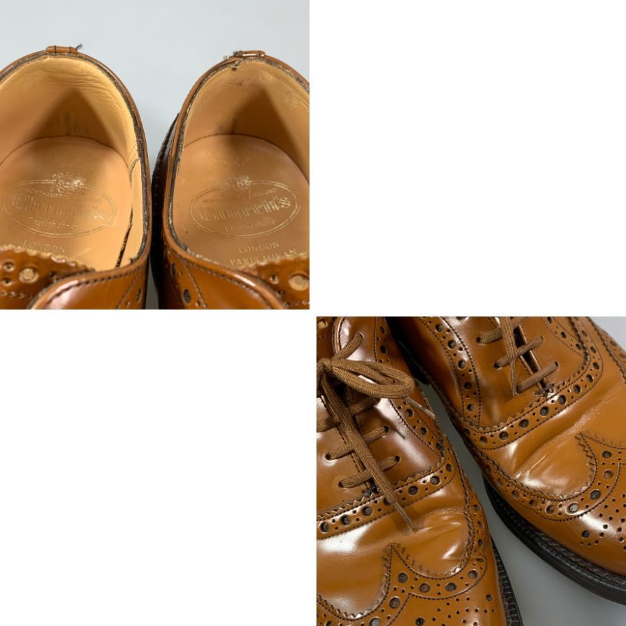 チャーチ バーウッド ウイングチップ ポリッシュドバインダーカーフ ブラウン UK65F Church's ビジネスシューズ 約24.5cm【LA】【中古】