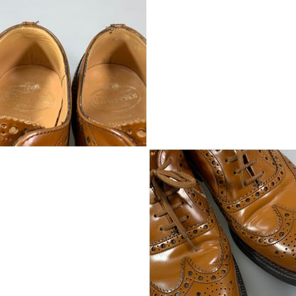 チャーチ バーウッド ウイングチップ ポリッシュドバインダーカーフ ブラウン UK65F Church's ビジネスシューズ 約24.5cm【LA】【中古】