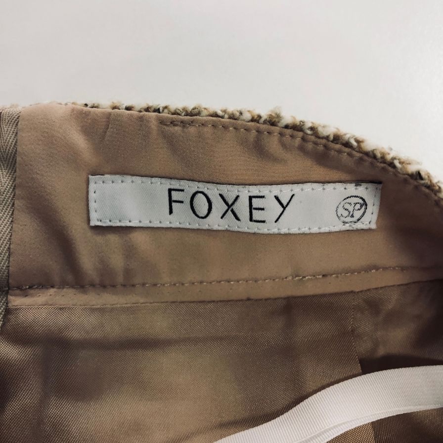 フォクシー ブティック ツイード スカート SPマークあり 38142-SSFN434T サイズ38 レディース ベージュ FOXEY【AFB19】