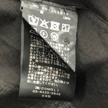 極美品◆コモリ 26SS コモリシャツ KHADI コットン ブラック メンズ サイズ2 D01-02010 COMOLI 【AFB13】