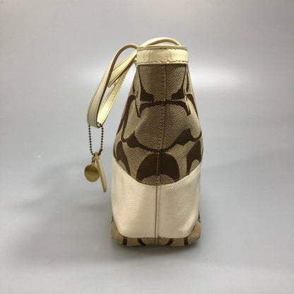 コーチ ハンドバッグ シグニチャー レザー ホワイト ベージュ系 レディース COACH【AFE6】