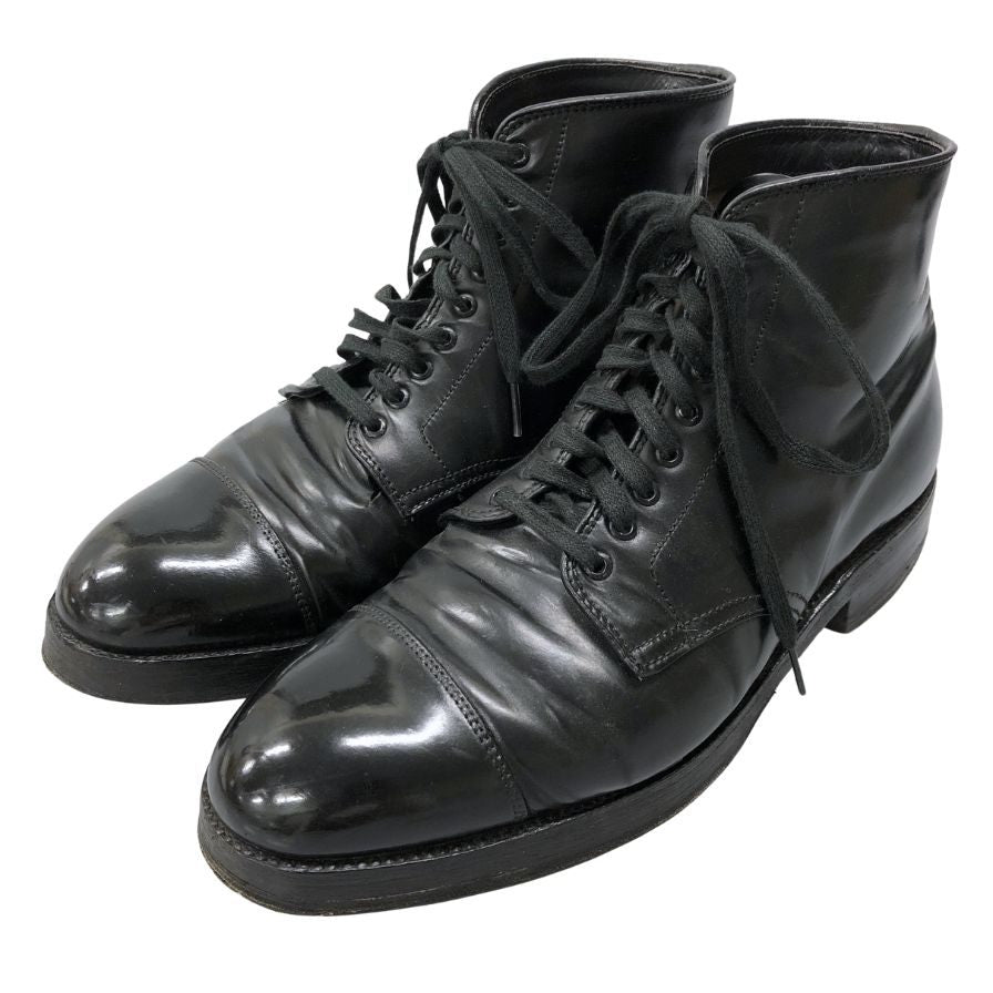 オールデン レザー レースアップブーツ メンズサイズ7ハーフ ブラック Alden 約25.0cm【AFC4】