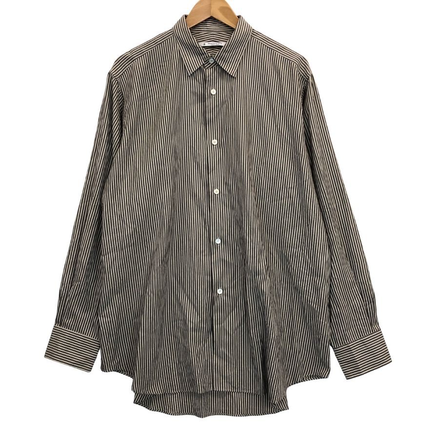 美品◆マーティー＆サンズ  シャツ シルク コットン ストライプ メンズ サイズ2 MATEE＆ SON 【AFB4】