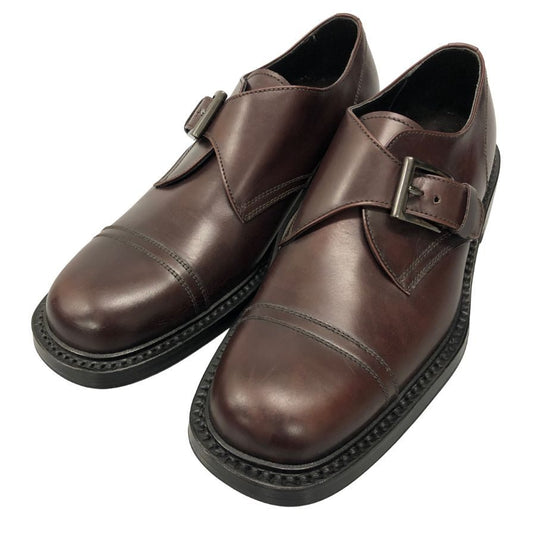 プラダ シングルモンク Uチップ メンズ サイズ 8 ブラウン PRADA 約27.0cm【AFC6】