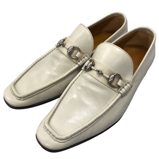 グッチ ビットローファー 174325 メンズ ホワイトサイズUK4.0 GUCCI 約23.0cm【AFC3】