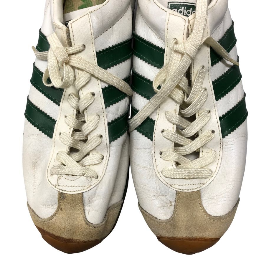 アディダス オリジナル スニーカー カントリー 70s 初期 フランス製 レディース 白×グリーン UK5.5 adidas originals 約24.5cm【AFC28】