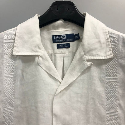 中古◆ポロラルフローレン CALDWELL リネン キューバシャツ ホワイト  メンズ サイズM  POLO RALPHLAUREN 【AFB4】