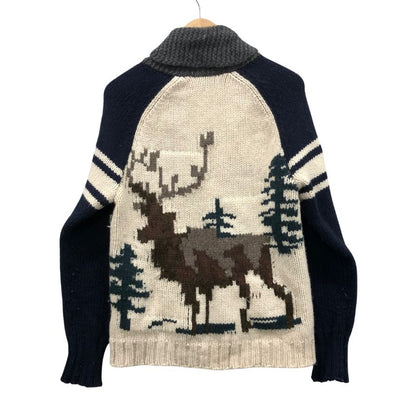 中古◆トミーヒルフィガー カウチンカーディガン ノルディック ウール サイズM メンズ グレー系 TOMMY HILFIGER 【AFB5】