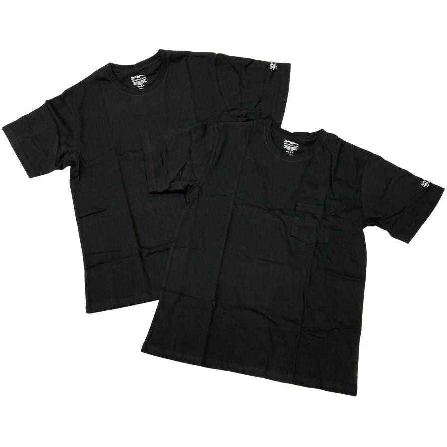 新品同様◆ルイスレザーズ Tシャツ2枚パック Plain Pocket 2 T-shirts Pack ユニセックス サイズM ブラック Lewis Leathers 【AFB51】