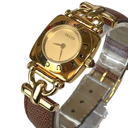 グッチ 腕時計 ホースビット 6300L ゴールド金具 レディース GUCCI【AFI3】