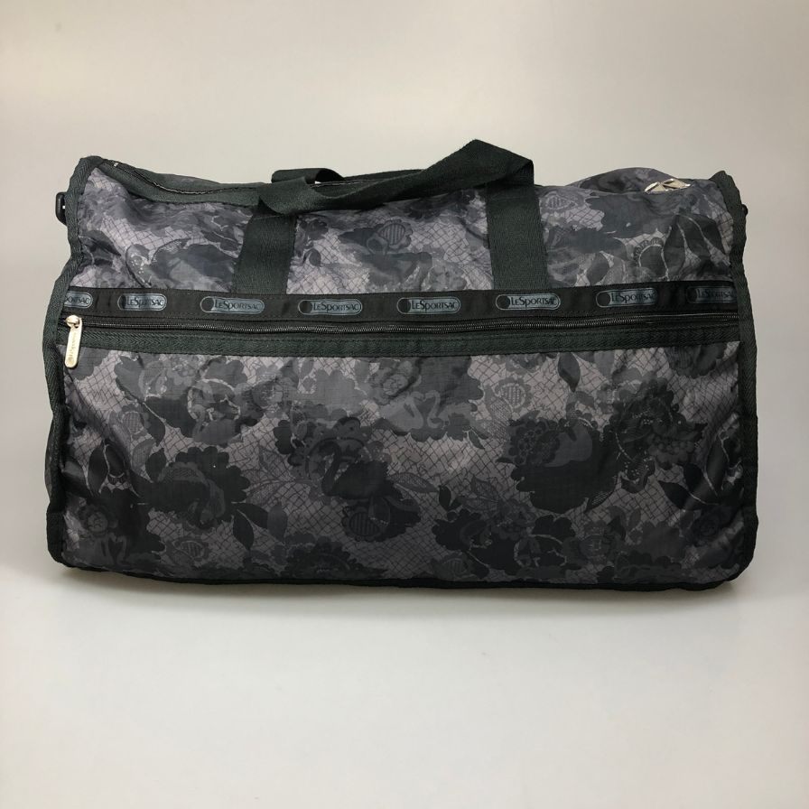 レスポートサック ボストンバッグ 花柄 ブラック系   LeSportsac【AFE5】