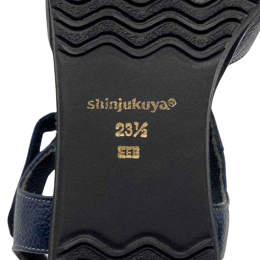 新宿屋 レザーサンダル レザー×パイソン 4500-545 23.5cm レディース ブルー shinjukuya 約23.5cm【7-7】