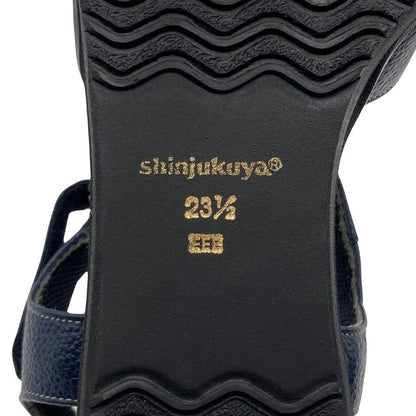 新宿屋 レザーサンダル レザー×パイソン 4500-545 23.5cm レディース ブルー shinjukuya 約23.5cm【7-7】