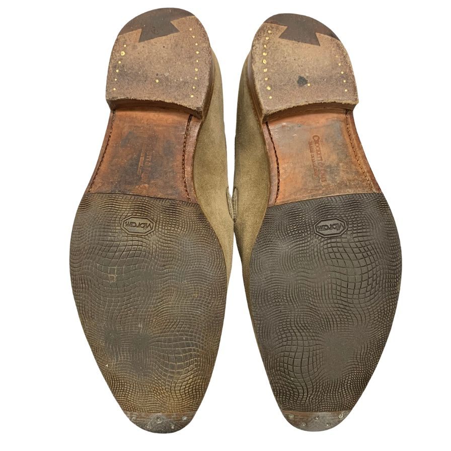 クロケット&ジョーンズ ローファー タッセルローファー ガーンジー スエード ブラウン サイズ7.5 CROCKETT&JONES GUERNSEY 約26.0cm【AFC41】
