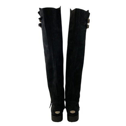 ジミーチュウ ロングブーツ スエードレザー ブラック レディース サイズ36 JIMMY CHOO 約23.0cm【AFC47】