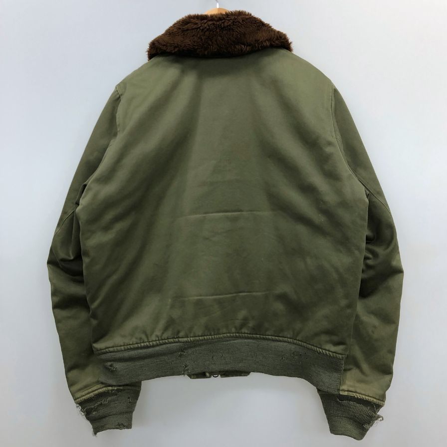 中古◆モニタリー アウター ミリタリージャケット B-15 キャンバス 止水ジップ メンズ サイズ42 カーキ系 monitaly 【AFA13】
