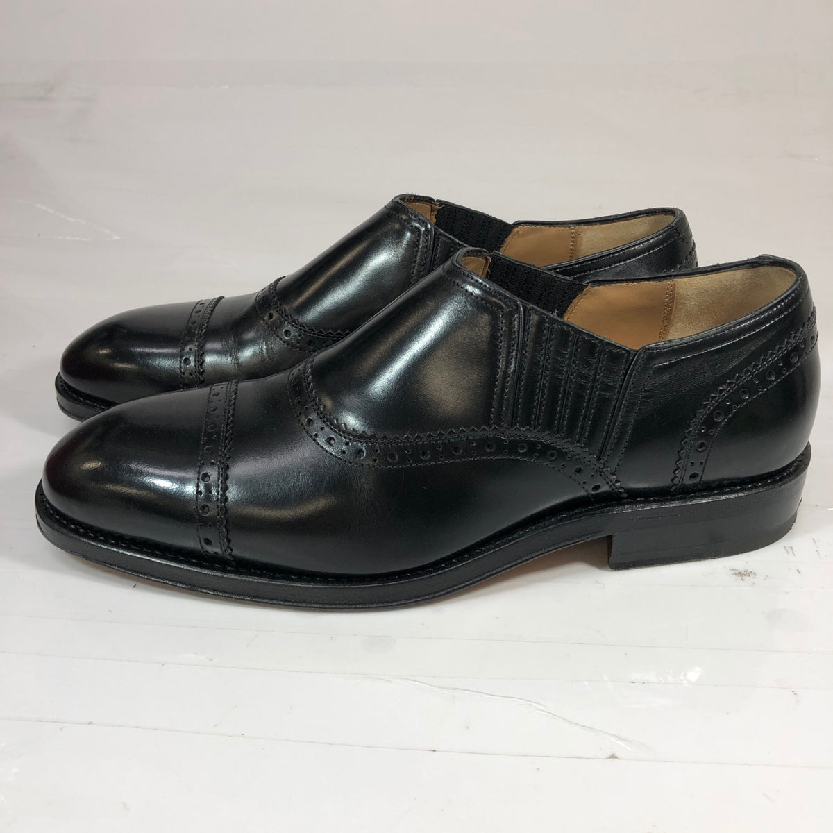 サルヴァトーレフェラガモ トラメッザ レザーシューズ サイドエラスティック カーフ メンズ サイズ5.5 Salvatore Ferragamo TRAMEZZA 約24.0cm【AFD15-2】