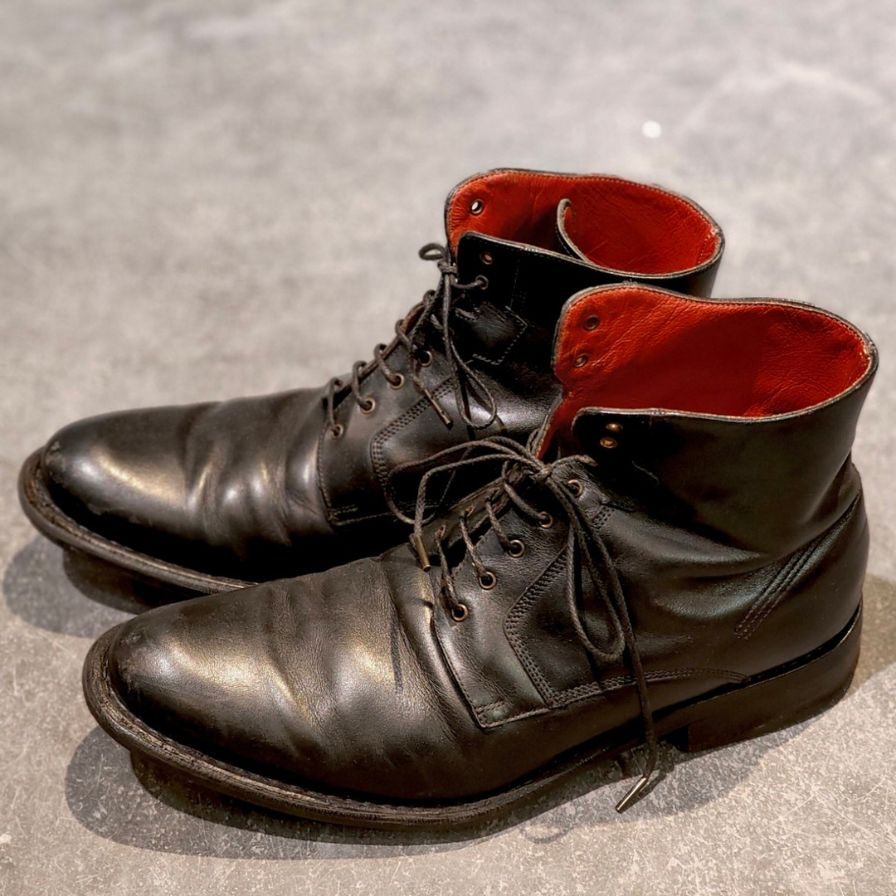 パラブーツ レースアップブーツ プレーントゥ カーフ ブラック サイズUK6 メンズ PARABOOT ブーツ 約25.5cm【LA】【中古】
