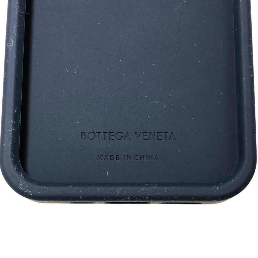 ボッテガヴェネタ iPhoneケース iPhone15Pro ラバー イントレチャート ネイビー系 BOTTEGA VENETA【AFI27】【中古】