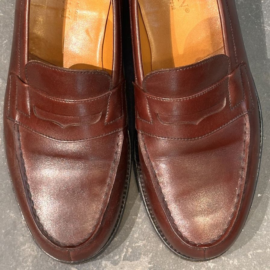 ジェイエムウエストン 180 シグニチャーローファー ボックスカーフ バーガンディ サイズUK5.5C メンズ J.M.WESTON ローファー 約24.0cm【LA】【中古】