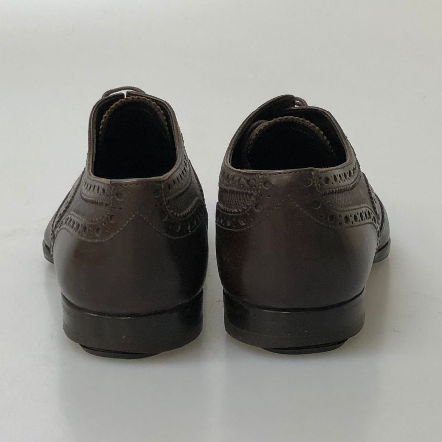 ルイヴィトン グレインレザー ウイングチップ レースアップシューズ ST1019 メンズ サイズ6.5M ブラウン Louis Vuitton 約25.5cm【PTM2】