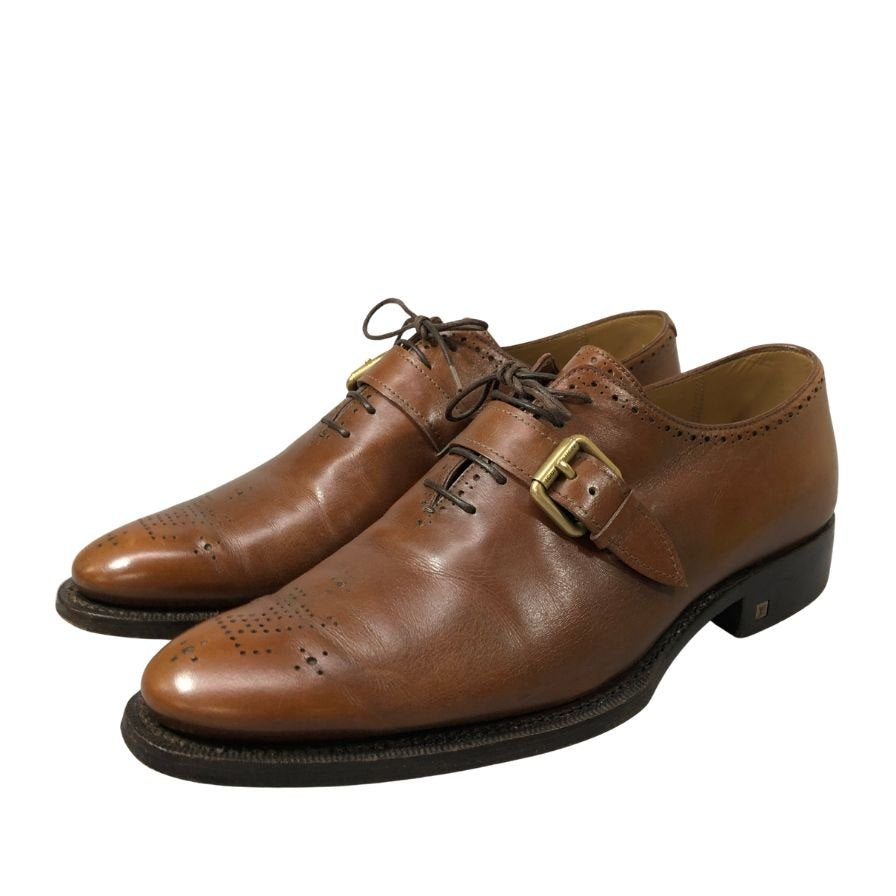 ルイヴィトン レザーシューズ シングルストラップ FR 0025 LVロゴ メンズ  サイズ7 ブラウン LOUIS VUITTON 約26.0cm【AFC48】