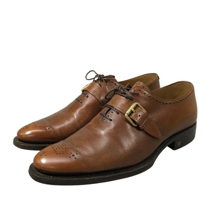 ルイヴィトン レザーシューズ シングルストラップ FR 0025 LVロゴ メンズ  サイズ7 ブラウン LOUIS VUITTON 約26.0cm【AFC48】