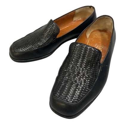 サルバトーレ フェラガモ ローファー 編み込 ローファー ブラック メンズ サイズ8 Salvatore Ferragamo 約26.0cm【AFC45】