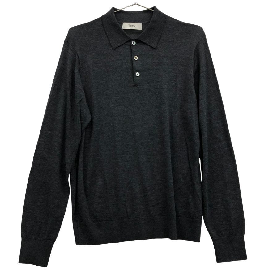 美品◆トゥット ポロシャツ ウール サイズ52 グレー系 Tutto 【AFB29】