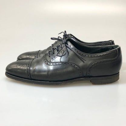クロケット&ジョーンズ レザーシューズ セミブローグ ウェルベック  ブラック メンズ サイズUK5.5D Crockett&Jone 約24.0cm【AFD2】