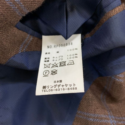 中古◆リングヂャケット マイスター 2B シングルジャケット チェック柄 メンズ RING JACKET SINGLE JACLET MEISTER 【AFF21】