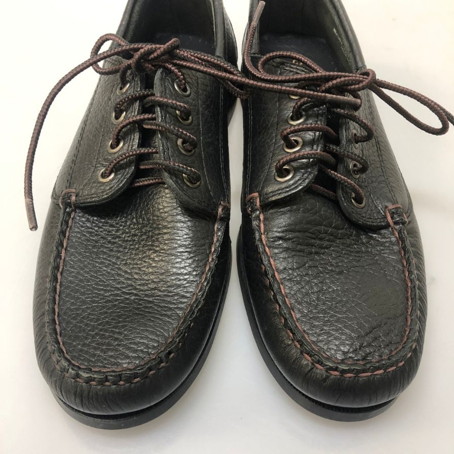 ジーエイチバス モカシンシューズ グレインレザー ブラック サイズUK7 メンズ G.H.BASS 約26.0cm【PTM1】