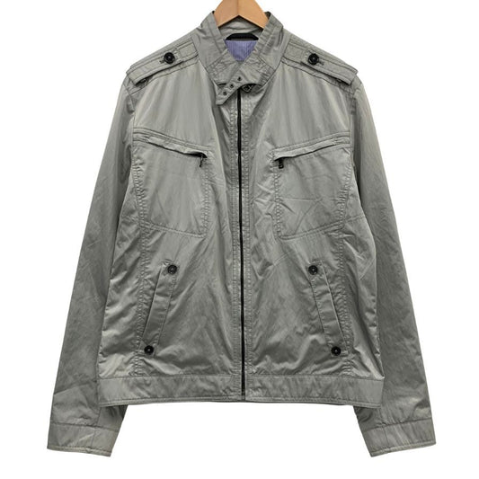 極美品◆ヒューゴボス ナイロン スポーツジャケット フロントジップ メンズ サイズ46R グレー  HUGO BOSS 【AFB33】