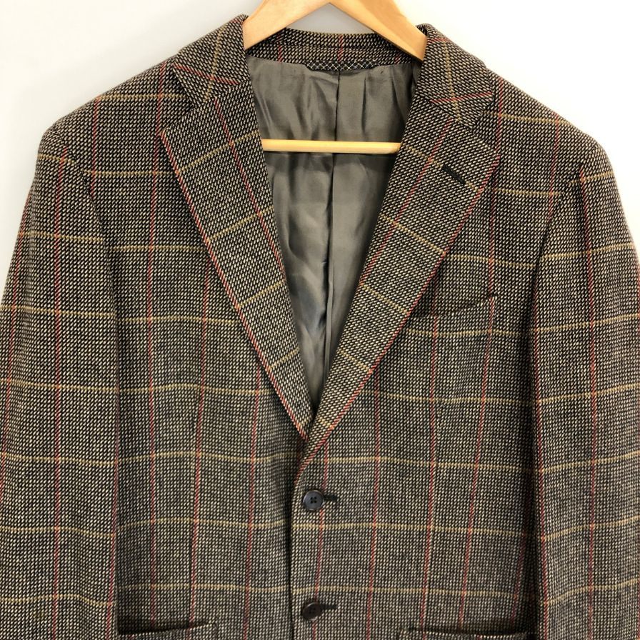 美品◆スーツカンパニー テーラードジャケット ETHOMAS ウール チェック柄 グレー系 メンズ サイズ165-6Drop THE SUIT COMPANY 【AFA7】