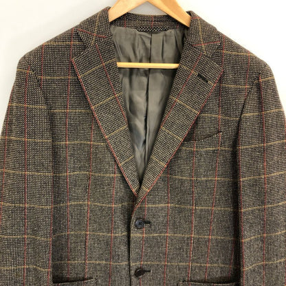 美品◆スーツカンパニー テーラードジャケット ETHOMAS ウール チェック柄 グレー系 メンズ サイズ165-6Drop THE SUIT COMPANY 【AFA7】