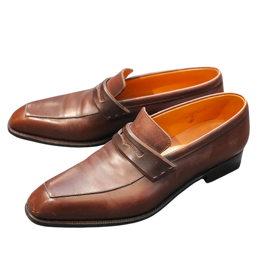 ジェイエムウエストン ローファー アストンライン 414 K3ラスト カーフ  ブラウン サイズ5C メンズ J.M.WESTON Aston line ローファー 約23.5cm【LA】【中古】