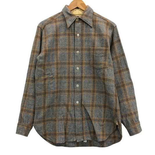 中古◆ペンドルトン 70S チェックシャツ ウール ベージュ系 メンズ サイズM PENDLETON 【AFB37】