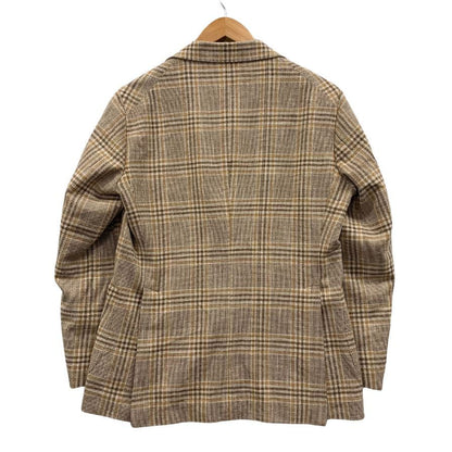 極美品◆タリアトーレ テーラードジャケット 1SMC22K ウール チェック サイズ48 メンズ ブラウン系 TAGLIATORE 【AFB6】