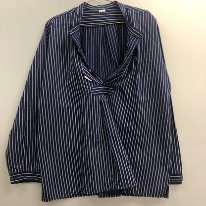 美品◆モダス ドイツ軍 フィッシャーマンシャツ プルオーバー ストライプ ブルー メンズ サイズ54 modas 【AFB35】